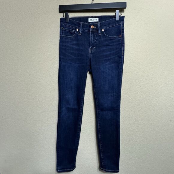 Madewell Larkspur Dark Wash 9-Inch High-Rise Skinny Jeans Women's 25S Stretch - Picture 1 of 16